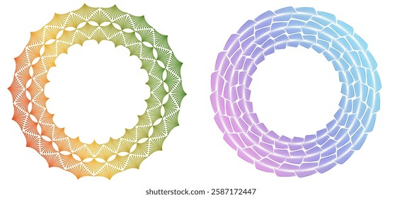 Design for Cosmetics, Skincare, Beauty, Spa, Wellness for Banner, Web-design, Brochure. Icon, Logo, and Background made of Circular Dots, Lines, and Spirals. Holyday Patterns Vector Illustration
