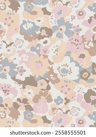 The design could be suitable for clothing, fabric, or wrapping paper. It presents a visually appealing arrangement that highlights the floral elements.