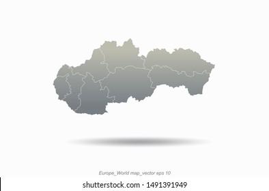 Design Countries Map Of Europe.
Slovakia Map. 