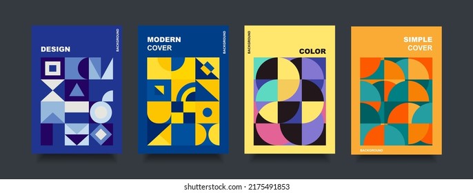 Design cover abstract geometric shape and style minimal poster color background