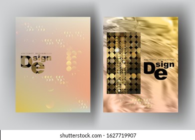 Design cover backgrounds with gold destroyed elements. Vector illustration