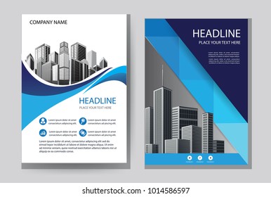 design cover book with blue color. blue brochure business template with geometric shape. esp 10