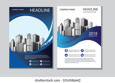 design cover book with blue color. blue brochure business template with geometric shape. esp 10