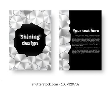 The design of the cover of the catalog with a surface of stainless steel.