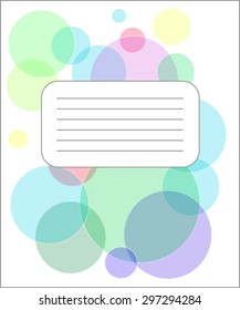 Design cover for the notebook. School collection. Abstract vector. Light bubbles. Backgrounds & textures shop.