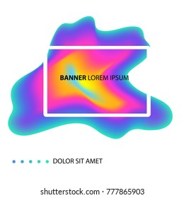 Design cover poster with abstract element, place for text for business and background. Brochure layout with fluid color banner. Modern professional banner. Colored shape card