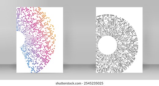 Design cover tempalte for Cosmetics, Medical, Skincare, Organic, Wellness for Web-design, Banner, Presentation, package. Icon, Logo, and Background made of Circular Dots, Lines, and Spirals. Holyday