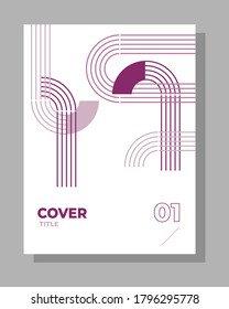 DESIGN COVER TEMPLATE, with circle geometric shapes, it good for banner design, poster, or annual report cover with   purple color