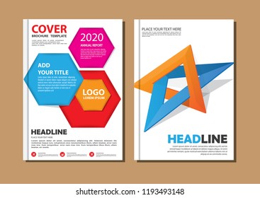 design cover template geometric for annual brochure