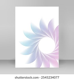 Design cover template for Yoga, Wellness, Relaxation, Healthy Lifestyle, Fitness for Web-design, Banner, Brochure, package. Icon, Logo, and Background made of Circular Dots, Lines, Spirals. Holyday