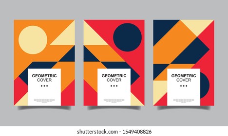 Design cover templates with geometric shapes vector
