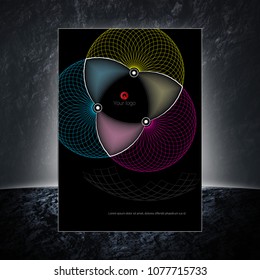Design covers for business catalog, annual report, magazine, flyerp or booklet in A4 format for business, construction, medicine and new technologies. Abstract vectorial design.