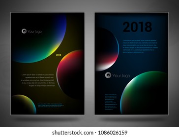 Design covers for business catalog, annual report, magazine, flyerp or booklet in A4 format for business, construction, medicine and new technologies. Abstract vectorial design.