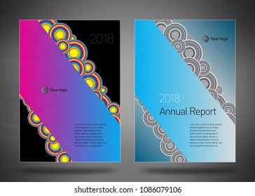 Design covers for business catalog, annual report, magazine, flyerp or booklet in A4 format for business, construction, medicine and new technologies. Abstract vectorial design.