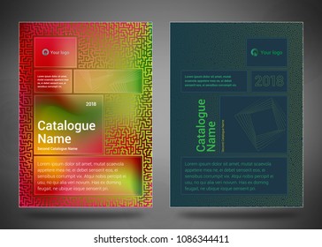 Design covers for business catalog, annual report, magazine, flyerp or booklet in A4 format for business, construction, medicine and new technologies. Abstract vectorial design.