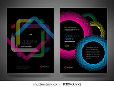 Design covers for business catalog, annual report, magazine, flyerp or booklet in A4 format for business, construction, medicine and new technologies. Abstract vectorial design.