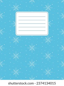 Design of covers for notebooks, planners with the image of snowflakes.  Vector illustration in cartoon style.