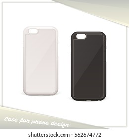 Design covers for the phone. Dark and light on white background. You can use as a template for the presentation of images for the phones Cases