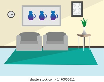 Design of a cozy room with sofa
