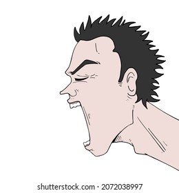 Design of crazy expression illustration