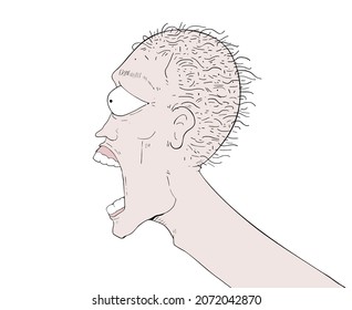 Design of crazy expression illustration