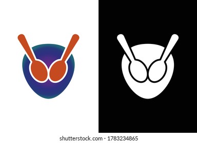 Design is created in the style of flat minimalist which forms the alien and spoon