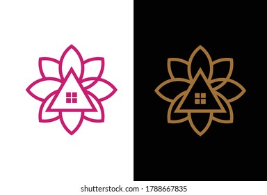 el diseño se ha diseñado en un estilo minimalista plano que forma la casa floral