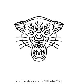 design is created in the style of line art which forms the tiger