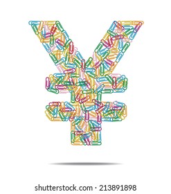 design created a yen with many multicolored clips 