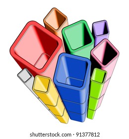 Design of creative colorful tower