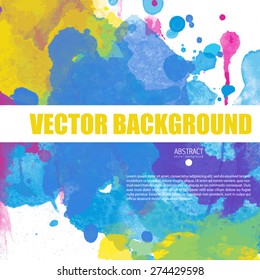 design creative colourful billboard guide with watercolor paint splatter abstract scene ideal for different user design for marketing documents flyers and placards design creative star colourful scene