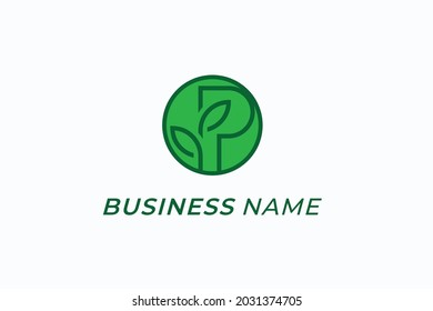 design creative combine letter P and leaf