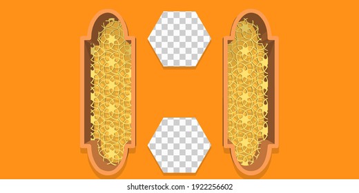 Design creative concept for islamic celebration day ramadan kareem or eid al fitr adha.Easy to use and customize.vector.