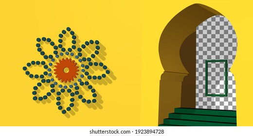 Design creative concept for islamic celebration day ramadan kareem or eid al fitr adha.Easy to use and customize.vector.