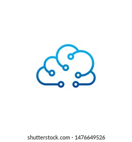 Design of a creative data cloud concept logo, A digital service or application with data transmission Digital space, Data storage,
cloud logo design