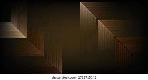 Gestalten Sie ein kreatives, dynamisches Design-Konzept mit goldener Bogenlinie auf schwarzem Hintergrund. Design kreative Hintergrundgrafik.