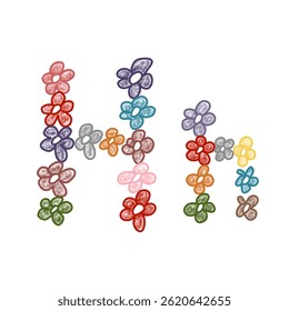 Design creative Letter H floral flower