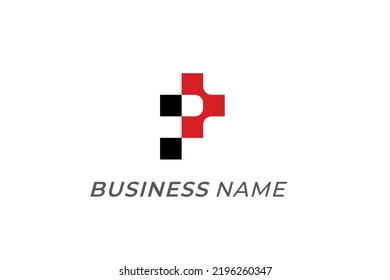 design creative letter P and pixel