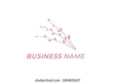 design creative logo leaf and branch