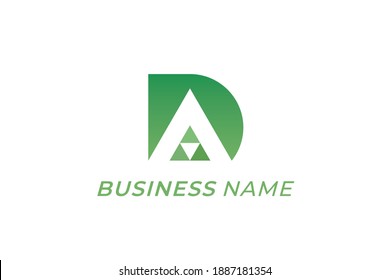 letra A y D del logotipo creativo de diseño