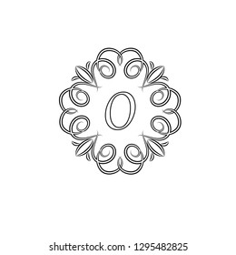Design of a creative monogram for the letter O. Stylish decorative ornament. Business sign, monogram for restaurant, boutique, hotel, jewelry, emblem. Vector illustration