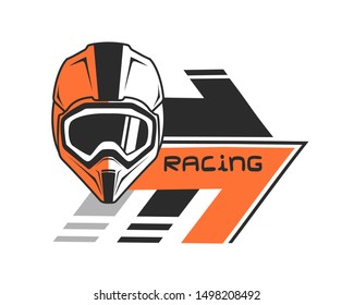 Design of creative moto cross driver symbol