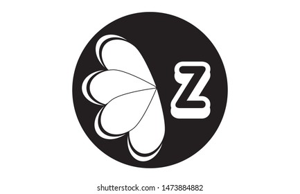 Design of creative, stylish, vector logo with letter Z. Monogram in black and white colors for office, restaurant, brand