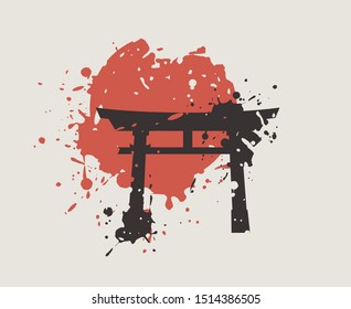 Design of creative torii gate drawing