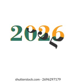 The design creatively shows the transition from 2025 to 2026 making it a symbol of hope and new beginnings.