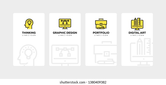 DESIGN AND CREATIVITY LINE ICON SET