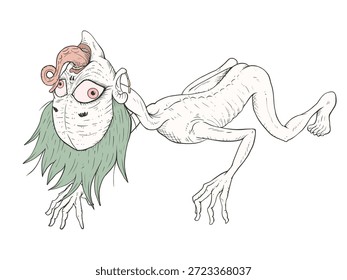 Design of creepy creature draw