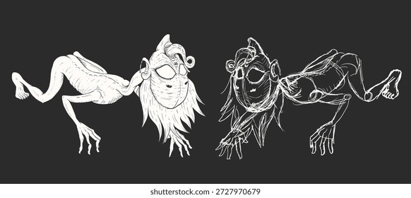 Design de desenho de criatura assustadora