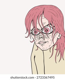 Design der gruseligen Gesichtszeichnung