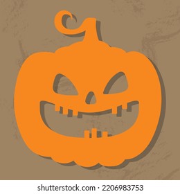 Design of creepy Halloween pumpkin icon. Jack-o-lantern.Vector